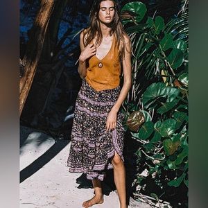 Arnhem Bloom Melody Midi Skirt in Nightshade, AUS12/US8